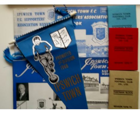 Ipswich memorabilia :
Handbooks for 1954-55,1955-56, 1958-59 &amp; 1959-60
Season Ticket books that still include many ticket