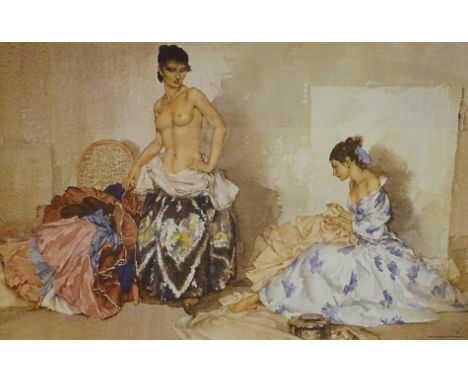 William Russell Flint (1880-1969). Artist signed limited edition coloured print, 659.850, 40cm x 56cm, Label verso Gadsby's L