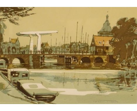 Tony Matts (b.1934). River scene, artist signed limited edition coloured print 15/30, 24.5cm x 33cm, and three other works in