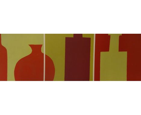 AMAINA (20thC). Jar and Bottles, artist signed and titled coloured print, 25cm x 71cm and other mounted prints and pictures, 