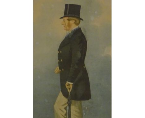 Lincoln Interest. Henry Chaplin MP, coloured print, 18cm x 12.5cm, with newspaper cutting 'Squire Chaplin of Blankney Hall'.
