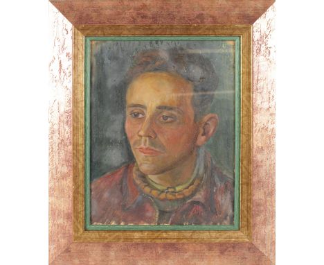 LADISLAS CYANKIEWICZ (1912-1981) Self Portrait, head and shoulders, oil on board. 12ins x 9ins.