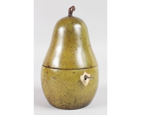 A GOOD PEAR TEA CADDY. 7ins high.