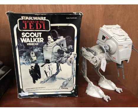 A VINTAGE BOXED STAR WARS ' RETURN OF THE JEDI ' SCOUT WALKER MODEL 