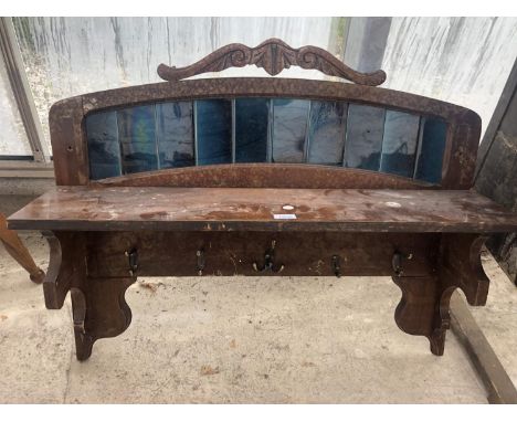 AN ARTS AND CRAFTS STYLE TILE BACKED DRESSER TOP 