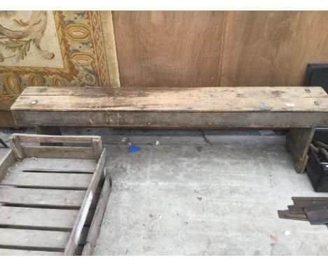A VINTAGE WOODEN BENCH 172CM LONG 