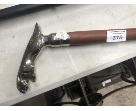 A JAGUAR HANDLED WALKING STICK 