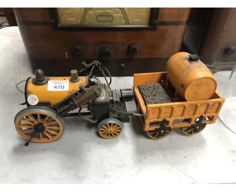 A VINTAGE ROCKET STEAM WAGON AND TRAILER 