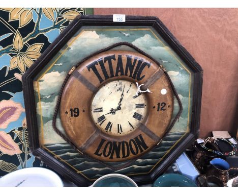 A VINTAGE WOODEN 'TITANIC' WALL CLOCK 