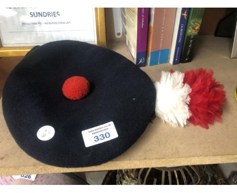 A SCOTTISH ARMY HAT WITH PLUME 