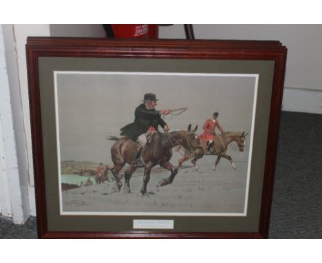 AFTER LIONEL EDWARDS - A SET OF FOUR COLOURED HUNTING PRINTS, 'The Dealers Man', 'The M.F.H.', 'Old Mr Barleycorn' and 'The T