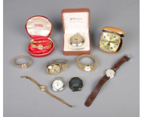 A collection of assorted watches to include Camy Geneva 17 Jewels ladies wristwatch, Rotary Junior, Sekonda 17 Jewels, Smiths