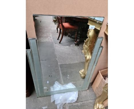 An Art Deco large wall mirror, 91.5cm x 33.5cm. 