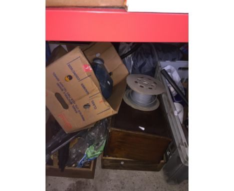 2 wooden boxes and 2 drawers of misc tools to include woodworking, clock parts, etc.