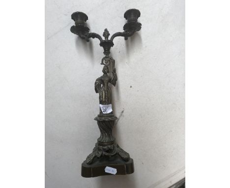 A figural brass candlestick. 