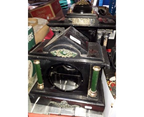 2 clock cases, 1 slate, 1 metal 