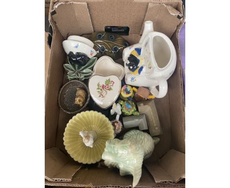 A Wade Whimsical teapot, other Wade items and miniature Tetley teapots 