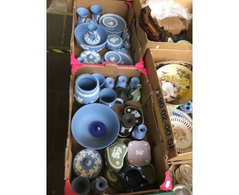 Two boxes containing Wedgewood Jasperware 