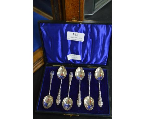 Cased Set of Six Silver Teaspoons - Birmingham 1902