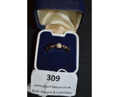 18ct Gold Platinum Mounted Solitaire Setting Diamond Ring Size: L 