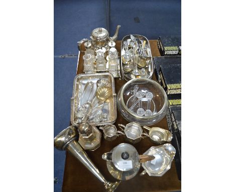 Silver Plated Ware Including Cruet Sets, Teapots, Serving Dishes, Vases, etc. 