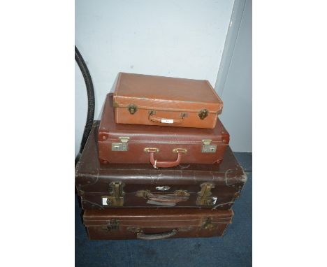 Four Vintage Suitcases 