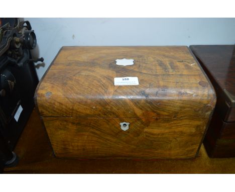 Victorian Mahogany Caddy with Mother of Pearl Escutcheon