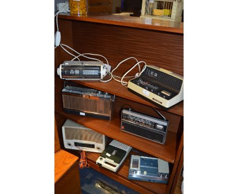 Six Vintage Radios, Radio Alarm Clocks, etc. 