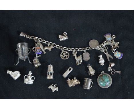 Silver Charm Bracelet and Assorted Charms, etc. 