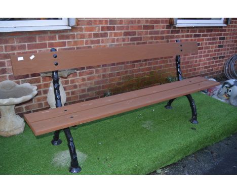 Cast Iron Garden Bench with Branch Supports 