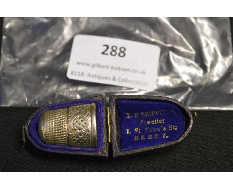 Silver Thimble in Original Case ~ 4.9g 