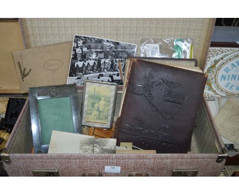 Case Containing Vintage Photographs, Albums, etc. 