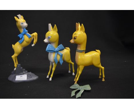 Three Vintage Babycham Bambi Advertising Figures 