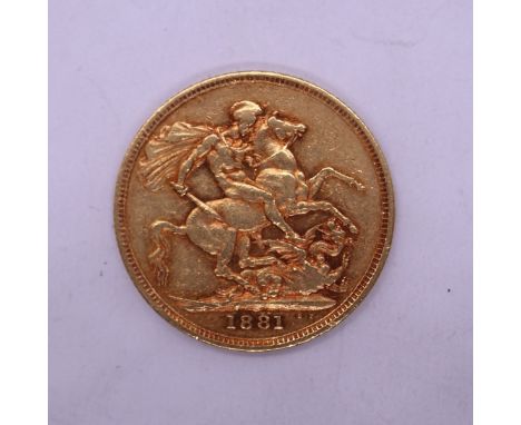 Full gold sovereign 1881 