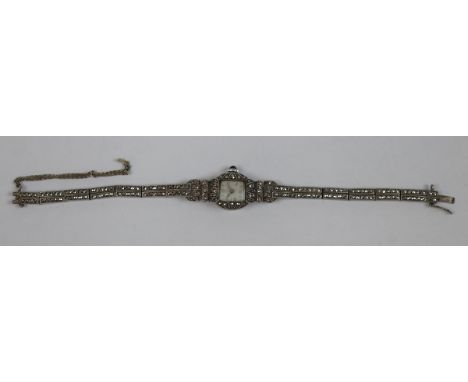 1930's silver &amp; marcasite watch 