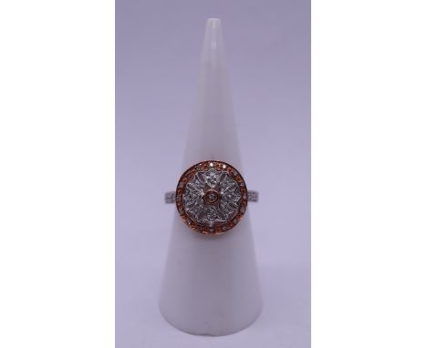 9ct gold diamond cluster ring - Size L approx W: 4.3g 