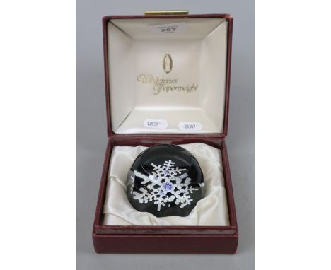 Whitefriars paperweight by Caithness L/E 250/1000 - Snow Crystal Christmas 1981 in original box with certificate 