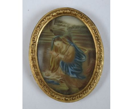 Miniature portrait in gilt frame 