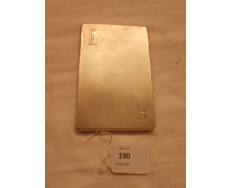 An Adies Brothers engine turned cigarette case dated Birmingham 1946 and monogrammed DK