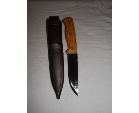 A new Helle of Norway L & S Stroud hunting knife with leather sheath and box