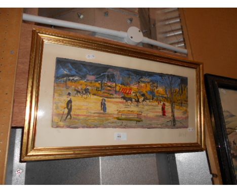 GABRIEL DAUCHOT (1927 - 2005) lithograph depicting couples in the park, signed and numbered 15 of 75, framed