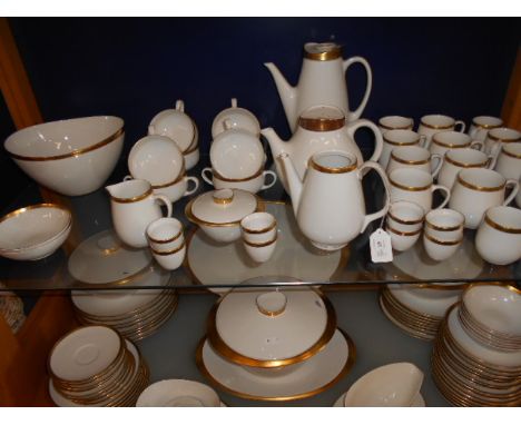 A Rosenthal of Germany dinner and tea service having gilt banding