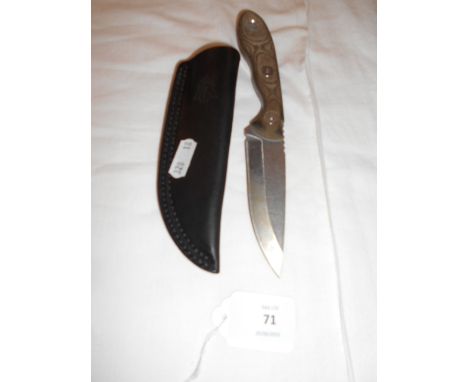 A 'Tops' Scani trekker hunting knife with leather sheath