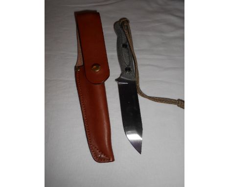 A new Samuel Stamforth hunting knife with leather sheath