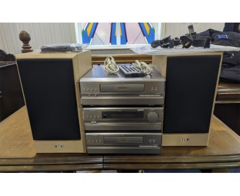 Denon Personal Component System, with operating instructions, comprising stereo receiver, cassette tape deck (cassette curren