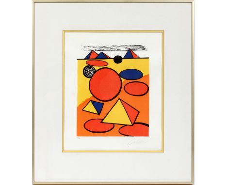 ALEXANDER CALDER, USA 1898-76, LITHOGRAPH 12'' X  9'', PYRAMIDS:  Sight paper size:  H 15 1/2'', W  12 3/4''; E.A. [artist pr