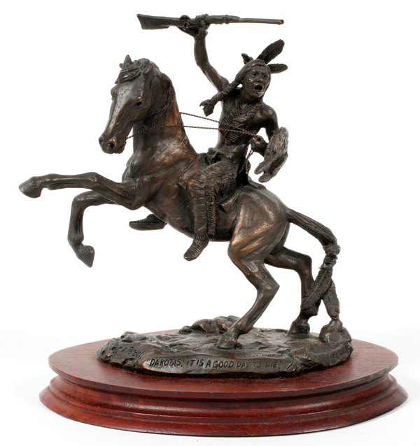 C.A. PARDELL, BRONZE SCULPTURE CHIEF CRAZY HORSE A bronze figure of