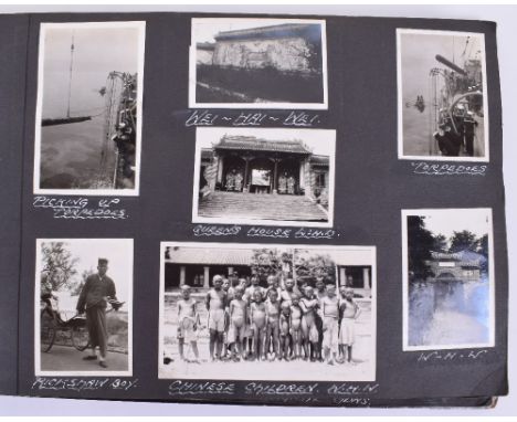 Photograph Album HMS Cumberland 5th Cruiser Squadron China & Far East, interesting album compiled by a member of the crew of 