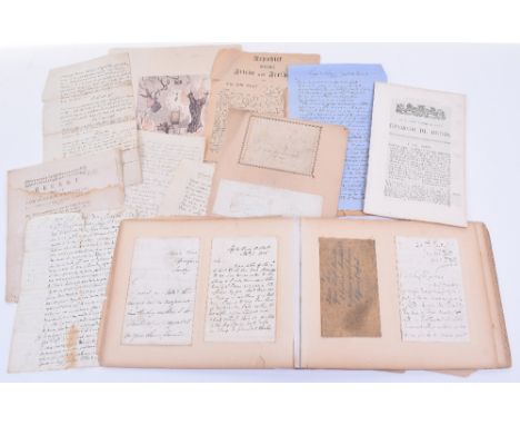 Interesting  Collection of Mixed Ephemera, including Album of letters providing handwritten testimonials to a Robert Bridgewa