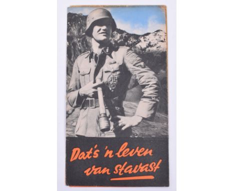 Waffen-SS Netherlands Foreign Volunteers Recruitment Leaflet, with main image of a Waffen-SS soldier from the Westland divisi